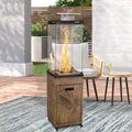 New Product Faux Woodgrain Tempered Glass Outdoor Propane Gas Fire Heater