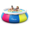 10ft ×30in Above Ground Pool Easy Set, Blow Up Pool Kiddie Pool Inflatable Top Ring Swimming Pools for Adults Family Backyard Outdoor with Pool Cover