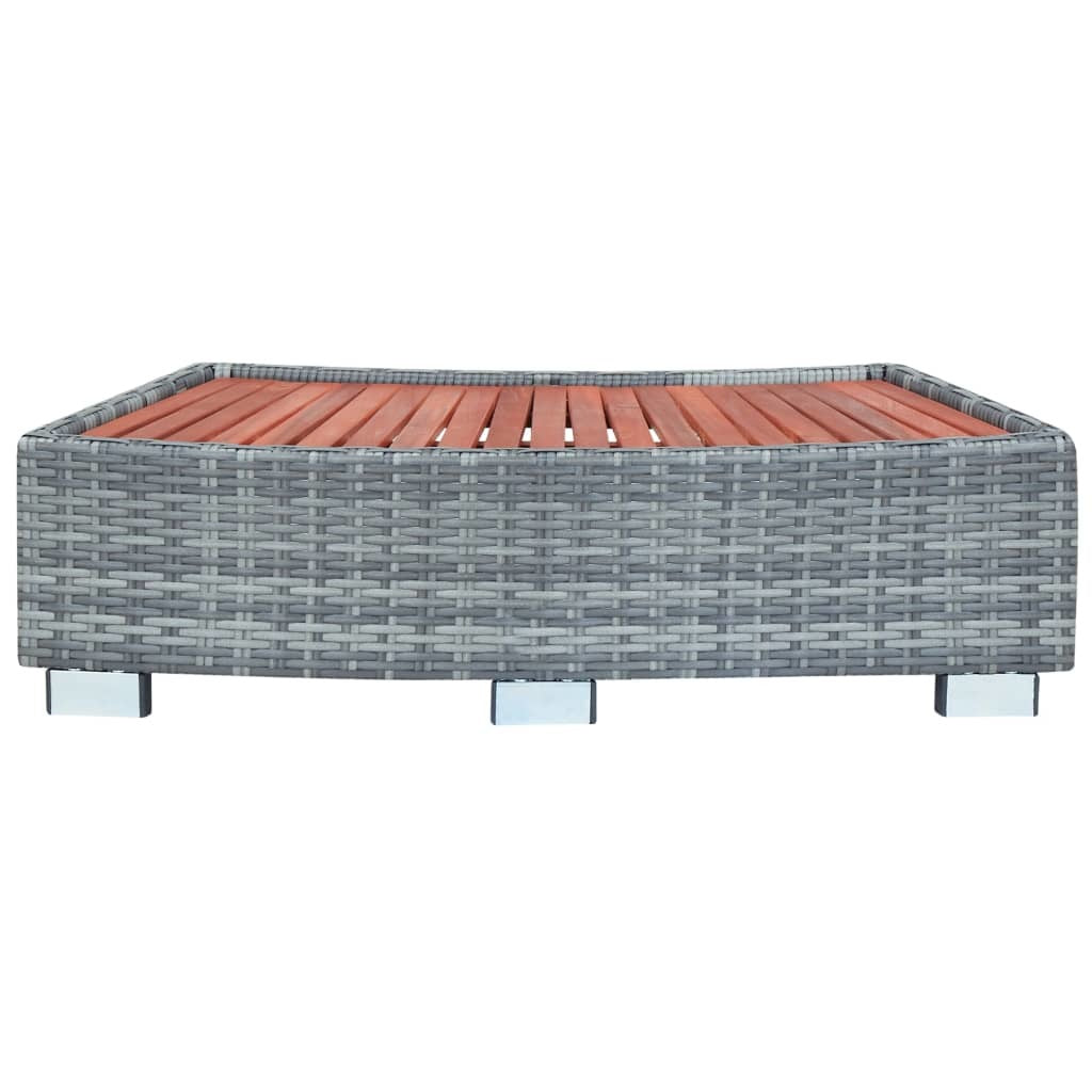Spa Step Gray Poly Rattan 36.2"x17.7"x9.8"