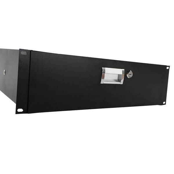 [Do Not Sell on Amazon]19" 3U Steel Plate DJ Drawer Equipment Cabinet with Keys Black